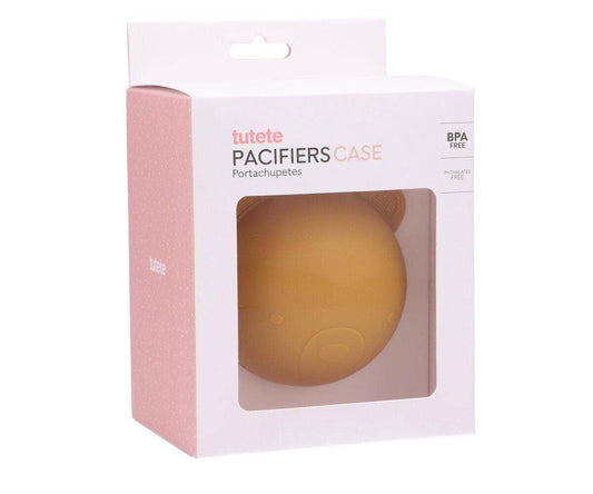 Schnullerhalter Baby Silikon Bär Senf