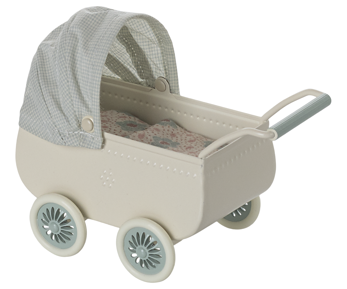 Kinderwagen mit Babymaus - Minze