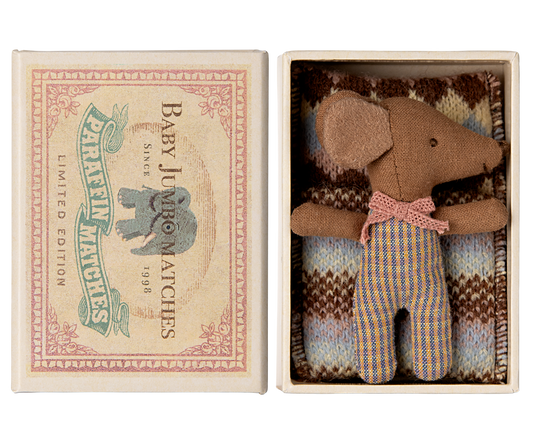 Sleepy wakey baby maus in Streichholzschachtel - Rose