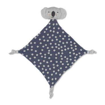 Kuscheltuch Koala Punkte, blau/grau