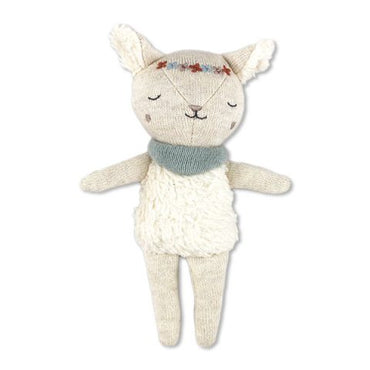 Babyrassel Lamm mit Plüsch, natur