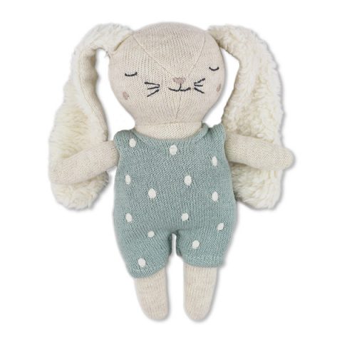 Babyrassel Hase mit Anzug, puderblau