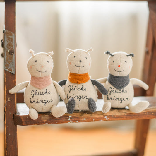 Marienkäfer „Glücksbringer“, creme/rot/anthrazit Kuscheltier