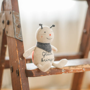 Marienkäfer „Glücksbringer“, creme/rot/anthrazit Kuscheltier