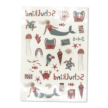 Kindertattoo-Set Schulkind mit Glitzereffekt "Under The Sea"