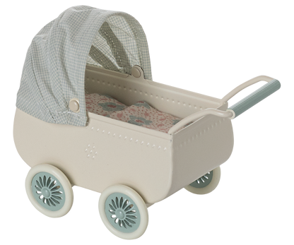 Kinderwagen mit Babymaus - Minze