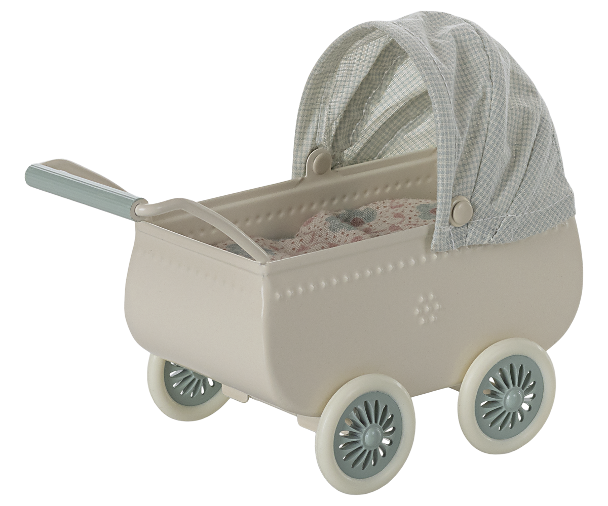 Kinderwagen mit Babymaus - Minze