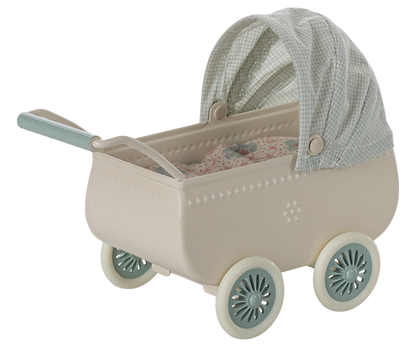 Kinderwagen mit Babymaus - Minze