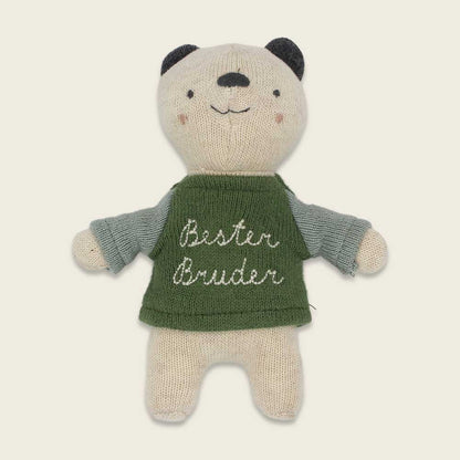 Bär „Bester Bruder“ mit Shirt in grün/eisblau Kuscheltier
