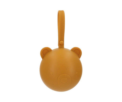 Schnullerhalter Baby Silikon Bär Senf